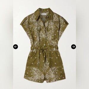 Zimmermann “Violet” Olive Green Paisley Romper